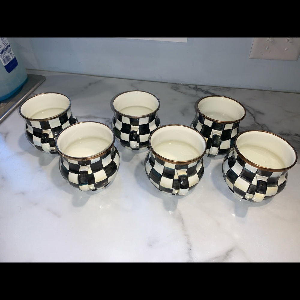 6 Mackenzie Childs courtly check mugs